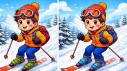 9-Second Visual Challenge: Can You Spot the 3 Hidden Differences in the Skiing Boy Image